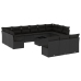 Set sofás de jardín 14 pzas con cojines ratán sintético negro