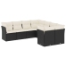 Set de sofás de jardín 8 piezas y cojines ratán sintético negro