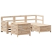 Juego de sofás de jardín 5 piezas madera maciza de pino