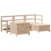 Juego de sofás de jardín 5 piezas madera maciza de pino