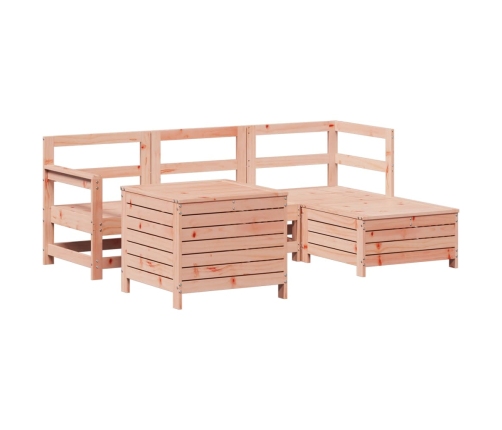 Juego de sofás de jardín 5 pzas madera maciza de abeto Douglas