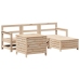 Juego de sofás de jardín 5 piezas madera maciza de pino