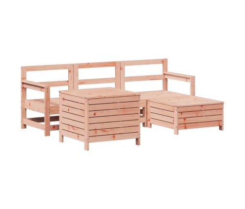 Juego de sofás de jardín 5 pzas madera maciza de abeto Douglas