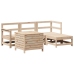 Juego de sofás de jardín 5 piezas madera maciza de pino
