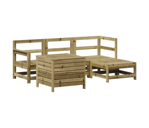 Juego de sofás de jardín 5 piezas madera de pino impregnada