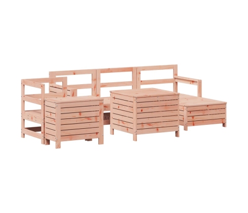 Juego de sofás de jardín 7 pzas madera maciza de abeto Douglas