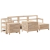 Juego de sofás de jardín 7 piezas madera maciza de pino