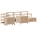 Juego de sofás de jardín 7 piezas madera maciza de pino