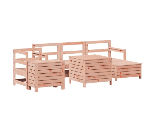 Juego de sofás de jardín 7 pzas madera maciza de abeto Douglas
