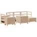Juego de sofás de jardín 7 piezas madera maciza de pino