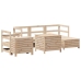 Juego de sofás de jardín 7 piezas madera maciza de pino