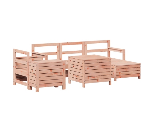 Juego de sofás de jardín 7 pzas madera maciza de abeto Douglas