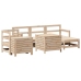 Juego de sofás de jardín 7 piezas madera maciza de pino