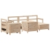 Juego de sofás de jardín 7 piezas madera maciza de pino