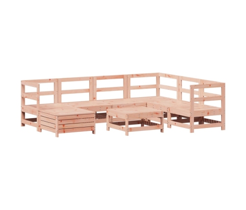 Juego de sofás de jardín 8 pzas madera maciza de abeto Douglas
