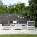 Set muebles jardín con cojines 8 pzas madera maciza pino blanco
