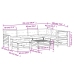 Set muebles jardín con cojines 8 pzas madera maciza pino blanco