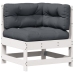 Set muebles jardín con cojines 8 pzas madera maciza pino blanco