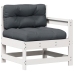 Set muebles jardín con cojines 8 pzas madera maciza pino blanco
