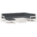 Set muebles jardín con cojines 8 pzas madera maciza pino blanco