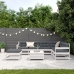 Set muebles jardín con cojines 8 pzas madera maciza pino blanco