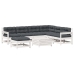 Set muebles jardín con cojines 8 pzas madera maciza pino blanco