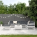 Set muebles jardín con cojines 8 pzas madera maciza pino blanco