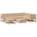 Muebles de jardín 8 pzas y cojines madera maciza pino