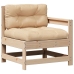 Muebles de jardín 8 pzas y cojines madera maciza pino