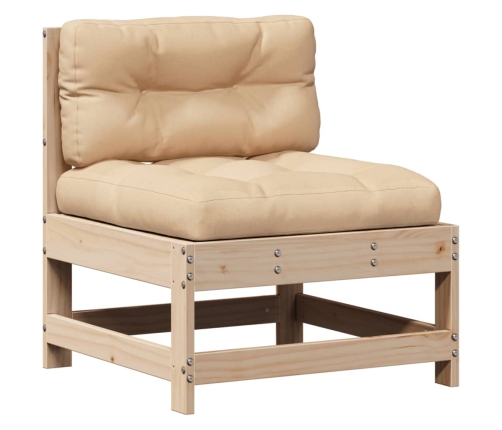 Muebles de jardín 8 pzas y cojines madera maciza pino
