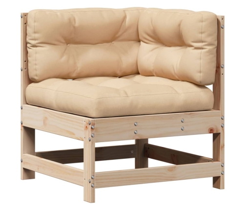 Muebles de jardín 8 pzas y cojines madera maciza pino