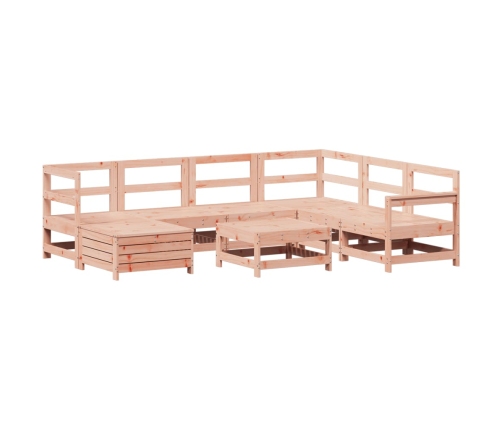 Juego de sofás de jardín 8 pzas madera maciza de abeto Douglas