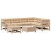 Muebles de jardín 8 pzas y cojines madera maciza pino