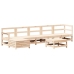Juego de muebles de jardín 7 piezas madera maciza de pino