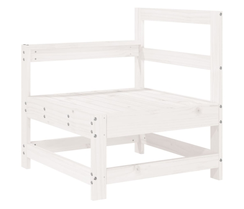 Juego de sofás de jardín 11 pzas madera maciza de pino blanco