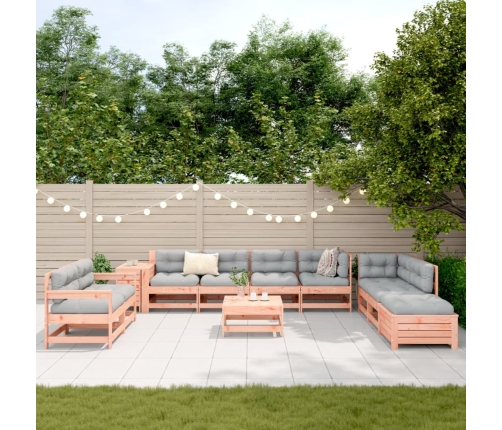 Juego de sofás de jardín 11 pzas madera maciza de abeto Douglas