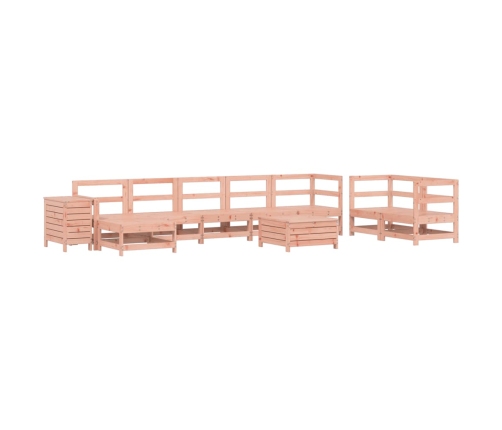 Juego de sofás de jardín 10 pzas madera maciza de abeto Douglas