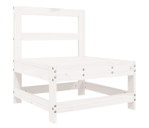 Juego de sofás de jardín 10 pzas madera maciza de pino blanco