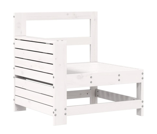 Juego de sofás de jardín 10 pzas madera maciza de pino blanco