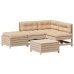 Juego de muebles de jardín 5 pzas y cojines madera maciza pino