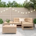 Juego de muebles de jardín 5 pzas y cojines madera maciza pino