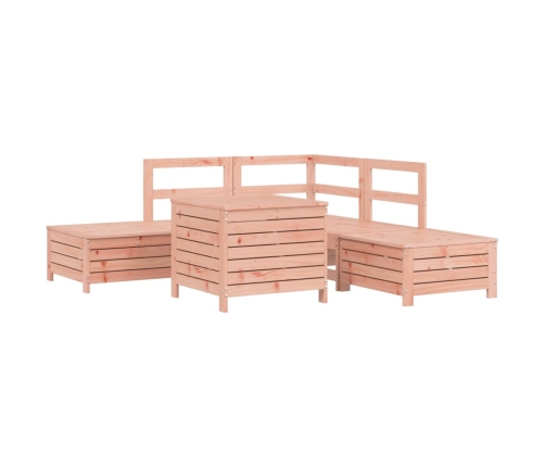 Juego de sofás de jardín 6 pzas madera maciza de abeto Douglas