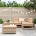 Juego de muebles de jardín 5 pzas y cojines madera maciza pino