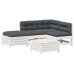 Set muebles jardín 5 pzas con cojines madera maciza pino blanco
