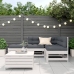 Set muebles jardín 5 pzas con cojines madera maciza pino blanco