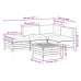 Set muebles jardín 5 pzas con cojines madera maciza pino blanco