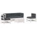 Set muebles jardín 6 pzas con cojines madera maciza pino blanco