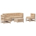 Juego de muebles de jardín 6 pzas y cojines madera maciza pino