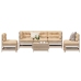 Juego de muebles de jardín 6 pzas y cojines madera maciza pino