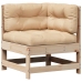 Juego de muebles de jardín 6 pzas y cojines madera maciza pino